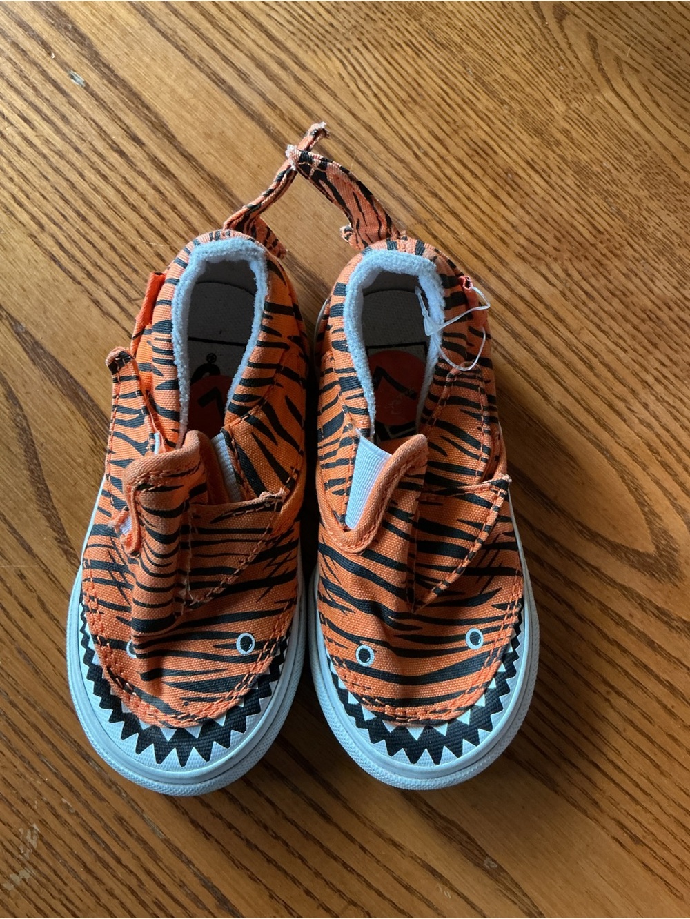 Vans Kids Orange & Black Tiger Slip-On Sneakers
